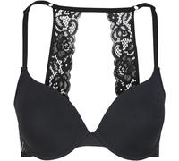 Urban Classics Reggiseno donna wit Reggiseno imbottito con ferretto donna with pizzo sulla schiena TB7848 80C Nero