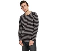Urban Classics Regular Stripe Longlseeve Uomo Maglia Maniche Lunghe grigio/nero S 100% cotone Regular