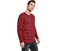 Urban Classics Regular Stripe Longlseeve Uomo Maglia Maniche Lunghe rosso/nero L 100% cotone Regular