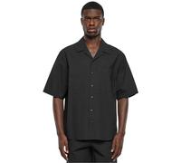 Urban Classics Relaxed Seersucker-Maglietta a Maniche Corte Camicia, Nero, S Uomo