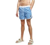 Urban Classics Retro Swim Shorts Costume da Bagno, Bianco/Blu Orizzonte, XXL Uomo