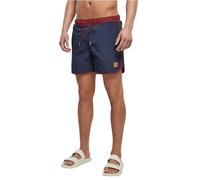 Urban Classics Retro Swim Shorts Costume da Bagno, Borgogna/Midnightnavy, 4XL Uomo