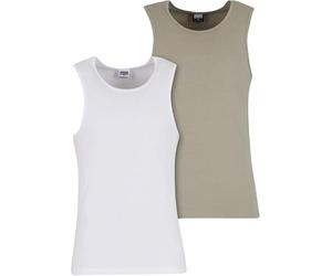 Urban Classics Ribbed Undershirt 2-Pack Uomo Canotta Nero 100% Cotone Regular