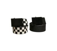 Urban Classics Check And Solid - Tela, Confezione Da 2, Cintura Unisex Adulto, Nero/Bianco, L-XL