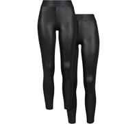 URBAN CLASSICS Set 2 Leggings Donna, Leggins in Similpelle, Pantaloni con Vita Normale, Cintura Antistress, Disponibile in diversi Colori e Taglie da XS - 5XL