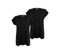 URBAN CLASSICS Set 2 T-Shirts da Donna con Corta, Maglietta a Maniche Arrotolate da Donna, Colore nero/nero, M