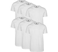 URBAN CLASSICS Set 6 Magliette Uomo a Maniche Corte, Magliette Basic in Cotone, Set Colori bianco/bianco/bianco/bianco/bianco/bianco, Taglia M