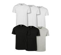URBAN CLASSICS Set 6 Magliette Uomo a Maniche Corte, Magliette Basic in Cotone, Set Colori bianco/bianco/bianco/nero/nero/grigio, Taglia 4XL