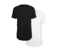 Urban Classics, Shaped Long Tee 2-Pack, T-shirt, Uomo, Multicolore (Black/White), S