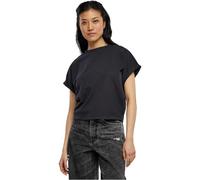 Urban Classics Short Pigment Dye Cut On Sleeve Tee Maglietta, Nero, L Donna