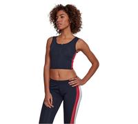 Urban Classics Side Stripe Cropped Zip Canottiera, Multicolore (Navy/Fire Red/White 01224), XS Donna