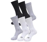 Urban Classics Simple Flat Knit Socks Confezione da 6 Calzini, Nero+Nero+Bianco+Bianco+Grigio Erica + Grigio Erica, 43-46 Unisex-Adulto
