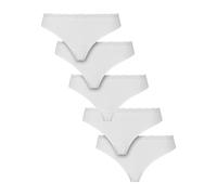 Urban Classics Ladies Ladies Basic Cotton Tanga Lace 5-Pack TB7667C L Bianco