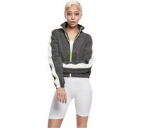 Urban Classics Sport Ladies Short Piped Track Jacket Trainings-Jacke Giacca, Dark Shadow/Electric Lime, S Donna