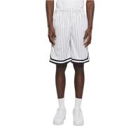 Urban Classics Striped Mesh Shorts Pantaloncini, White/Black, M Uomo