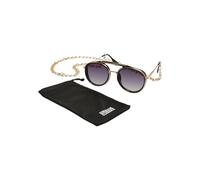 Urban Classics Sunglasses Ibiza with Chain Occhiali, Nero/Oro, Taglia Unica Unisex-Adulto