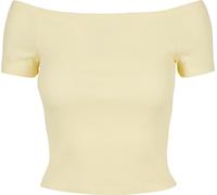 Urban Classics T-shirt a costine da donna senza spalla, giallo tenue 5XL Giallo
