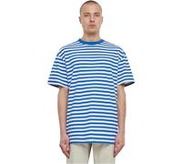 Urban Classics T-Shirt a Righe Regolari, Bianco/Royal, L Uomo