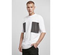 Urban Classics T-shirt Big Double Pocket Tee White/Asphalt S Bianco