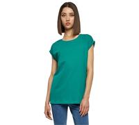 URBAN CLASSICS t-shirt da Donna con Manica Arrotolata, Maglietta a Maniche Corte da Donna in Cotone, Tee Shirt con Scollo Rotondo e Spalle Arrotondate, Colore: Rosso Ciliegia, Taglia: XXL
