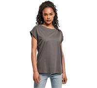 URBAN CLASSICS t-shirt da Donna con Manica Arrotolata, Maglietta a Maniche Corte da Donna in Cotone, Tee Shirt con Scollo Rotondo e Spalle Arrotondate, Colore: Grigio (Darkshadow), Taglia: 4XL