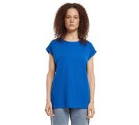 URBAN CLASSICS t-shirt da Donna con Manica Arrotolata, Maglietta a Maniche Corte da Donna in Cotone, Tee Shirt con Scollo Rotondo e Spalle Arrotondate, Colore: Rosso Ciliegia, Taglia: XXL