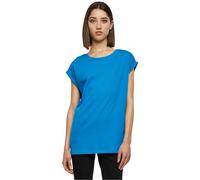 URBAN CLASSICS t-shirt da Donna con Manica Arrotolata, Maglietta a Maniche Corte da Donna in Cotone, Tee Shirt con Scollo Rotondo e Spalle Arrotondate, Colore: Rosso Ciliegia, Taglia: XXL