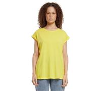 URBAN CLASSICS t-shirt da Donna con Manica Arrotolata, Maglietta a Maniche Corte da Donna in Cotone, Tee Shirt con Scollo Rotondo e Spalle Arrotondate, Colore: Rosso Ciliegia, Taglia: XXL