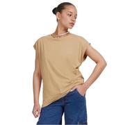 URBAN CLASSICS t-shirt da Donna con Manica Arrotolata, Maglietta a Maniche Corte da Donna in Cotone, Tee Shirt con Scollo Rotondo e Spalle Arrotondate, Colore: Rosso Ciliegia, Taglia: XXL