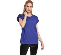 URBAN CLASSICS t-shirt da Donna con Manica Arrotolata, Maglietta a Maniche Corte da Donna in Cotone, Tee Shirt con Scollo Rotondo e Spalle Arrotondate, Colore: Rosso Ciliegia, Taglia: XXL