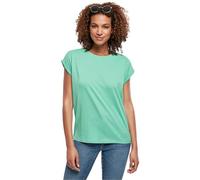 URBAN CLASSICS t-shirt da Donna con Manica Arrotolata, Maglietta a Maniche Corte da Donna in Cotone, Tee Shirt con Scollo Rotondo e Spalle Arrotondate, Colore: Rosso Ciliegia, Taglia: XXL