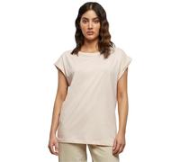 URBAN CLASSICS t-shirt da Donna con Manica Arrotolata, Maglietta a Maniche Corte da Donna in Cotone, Tee Shirt con Scollo Rotondo e Spalle Arrotondate, Colore: Rosso Ciliegia, Taglia: XXL