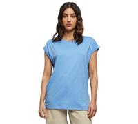 URBAN CLASSICS t-shirt da Donna con Manica Arrotolata, Maglietta a Maniche Corte da Donna in Cotone, Tee Shirt con Scollo Rotondo e Spalle Arrotondate, Colore: Rosso Ciliegia, Taglia: XXL