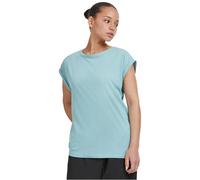 URBAN CLASSICS t-shirt da Donna con Manica Arrotolata, Maglietta a Maniche Corte da Donna in Cotone, Tee Shirt con Scollo Rotondo e Spalle Arrotondate, Colore: Bluemint, Taglia: XXL