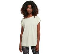 URBAN CLASSICS t-shirt da Donna con Manica Arrotolata, Maglietta a Maniche Corte da Donna in Cotone, Tee Shirt con Scollo Rotondo e Spalle Arrotondate, Colore: Rosso Ciliegia, Taglia: XXL