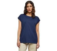 URBAN CLASSICS t-shirt da Donna con Manica Arrotolata, Maglietta a Maniche Corte da Donna in Cotone, Tee Shirt con Scollo Rotondo e Spalle Arrotondate, Colore: Rosso Ciliegia, Taglia: XXL