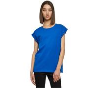 URBAN CLASSICS t-shirt da Donna con Manica Arrotolata, Tee Shirt con Scollo Rotondo e Spalle Arrotondate, Colore: Blu, Taglia: XL