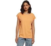 Urban Classics T-Shirt da Donna con Maniche risvoltate, Maglietta con Scollo Tondo e Spalle arrotondate, Colore: Arancione (papaia), Taglia: M