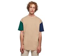 Urban Classics T-Shirt Organica Oversize Colorblock, Beige Tinta Unita, XXXXXL Uomo