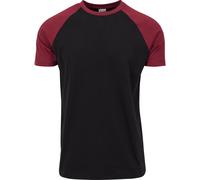 Urban Classics Raglan Contrast Tee, Maglietta Uomo, Nero/Rosso (Bordeaux), M
