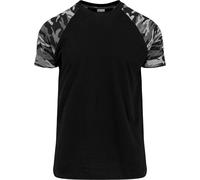 Urban Classics Maglietta Raglan Contrast Tee Nero/Darkcamouflage M Nero