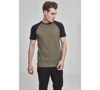Urban Classics Maglietta Uomo Raglan Contrast Tee Verde/Nero (Olive/Black) XXL