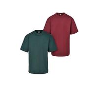 Urban Classics Tall Tee 2-Pack, T-shirt, Uomo, Multicolore (Redwine+Bottlegreen), XL
