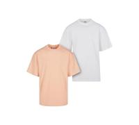 Urban Classics Tall Tee, Confezione da 2 T-Shirt, Albicocca Morbida + Bianco, L Uomo