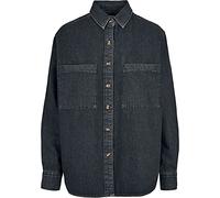 Urban Classics Tb4009-ladies Denim Oversized Shirt Camicia, Nero pomice delavé, S Große Größen Extra Tall Donna