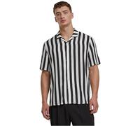 Urban Classics Tb4150-viscose AOP Resort Shirt Maglietta, Black/Offwhite, L Uomo