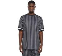 Urban Classics Tb6680-oversized Striped Mesh Tee T-Shirt, Nero/Bianco, XXL Uomo