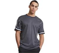 Urban Classics Tb6680-oversized Striped Mesh Tee T-Shirt, Nero/Bianco, XXL Uomo