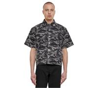 Urban Classics Tb6695-laser Printed Boxy Shirt Camicia, Nero Camo, XXL Uomo