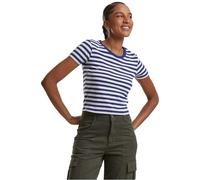 Urban Classics Tb6825-ladies Short Striped Tee T-Shirt, Bianco/Blu Scuro, M Donna